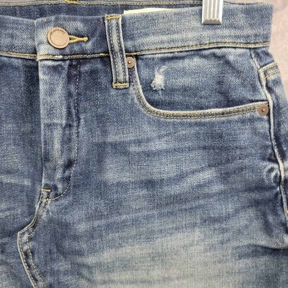 Blank NYC Light Distressed Raw Hem Denim Mini Skirt size 26 - Picture 3 of 11